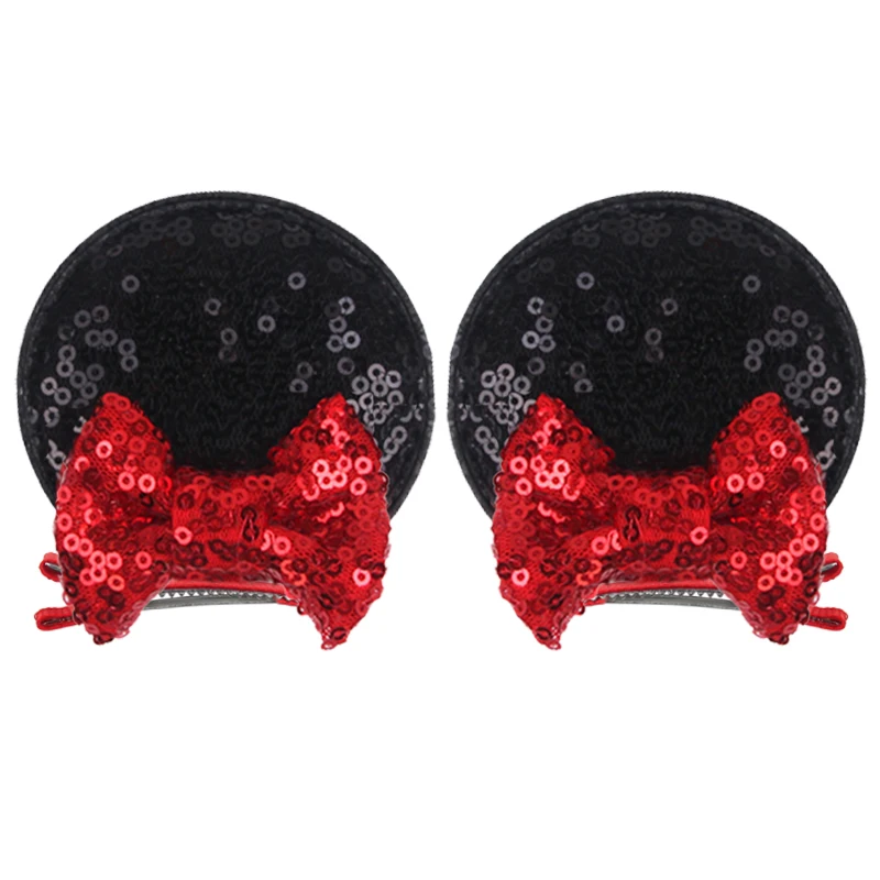Christmas Sequins Cute Mouse Ears Hair Clip For Girl Festival Trip Glitter Hairpins Children Birthday Party DIY Hair Accessorie