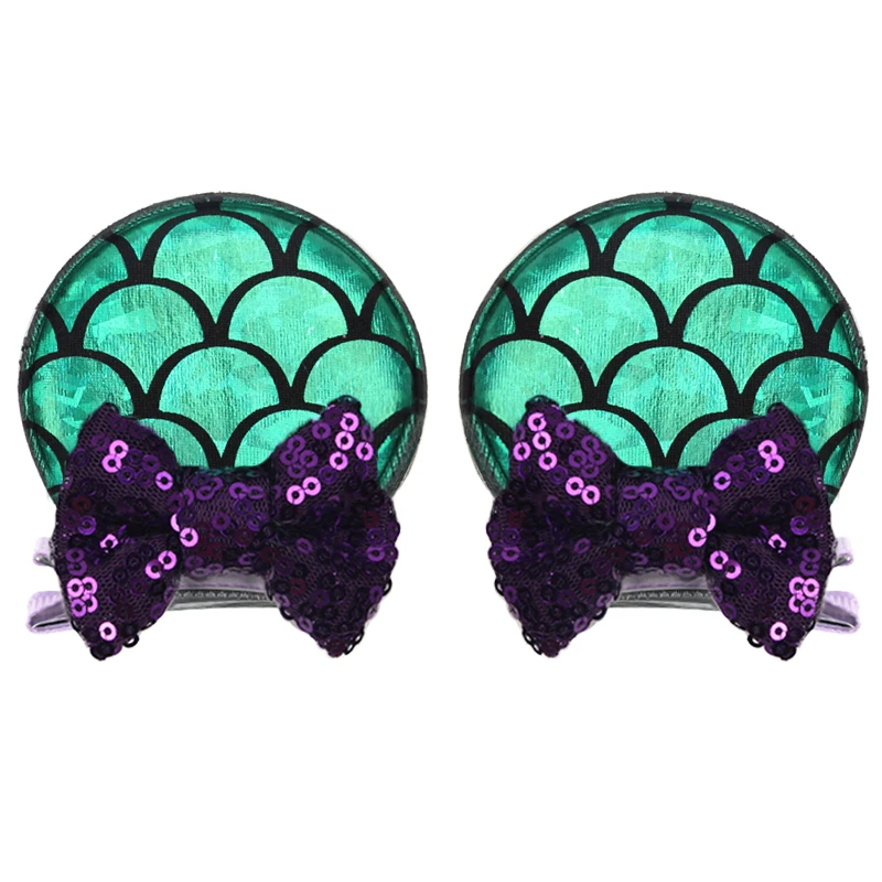 Christmas Sequins Cute Mouse Ears Hair Clip For Girl Festival Trip Glitter Hairpins Children Birthday Party DIY Hair Accessorie