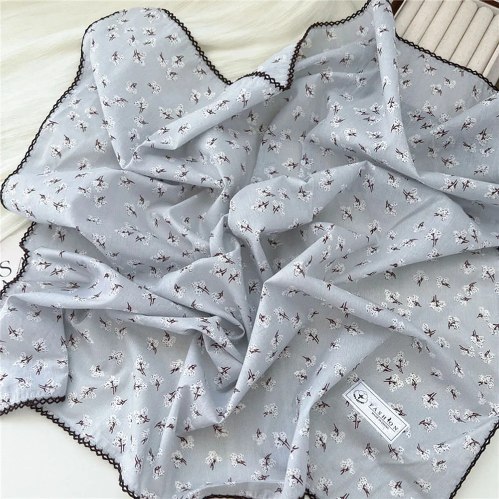 French Cotton Linen Square Hair Scarf Women Girls Spring Summer Korea Hair Band Sweet Scarf Kerchief Girl Headscarf Headdress