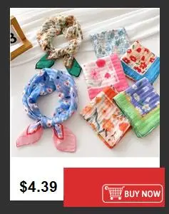 French Cotton Linen Square Hair Scarf Women Girls Spring Summer Korea Hair Band Sweet Scarf Kerchief Girl Headscarf Headdress