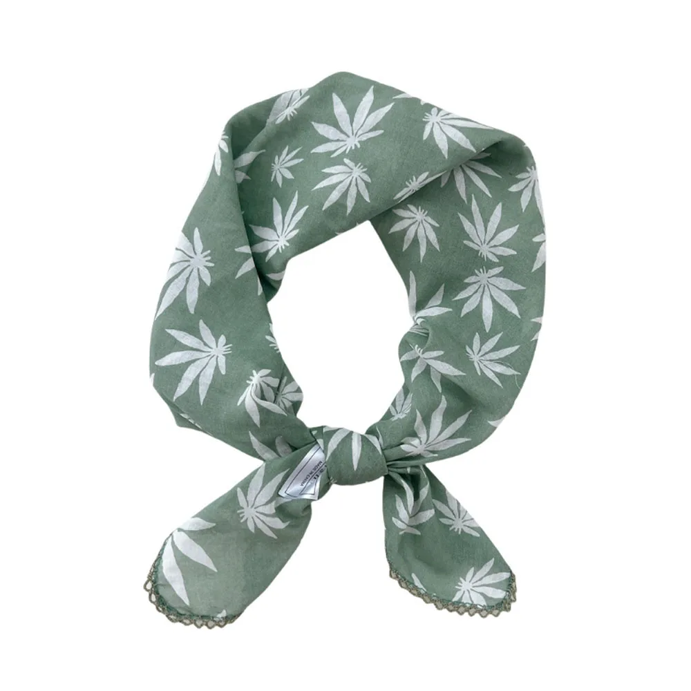 French Cotton Linen Square Hair Scarf Women Girls Spring Summer Korea Hair Band Sweet Scarf Kerchief Girl Headscarf Headdress