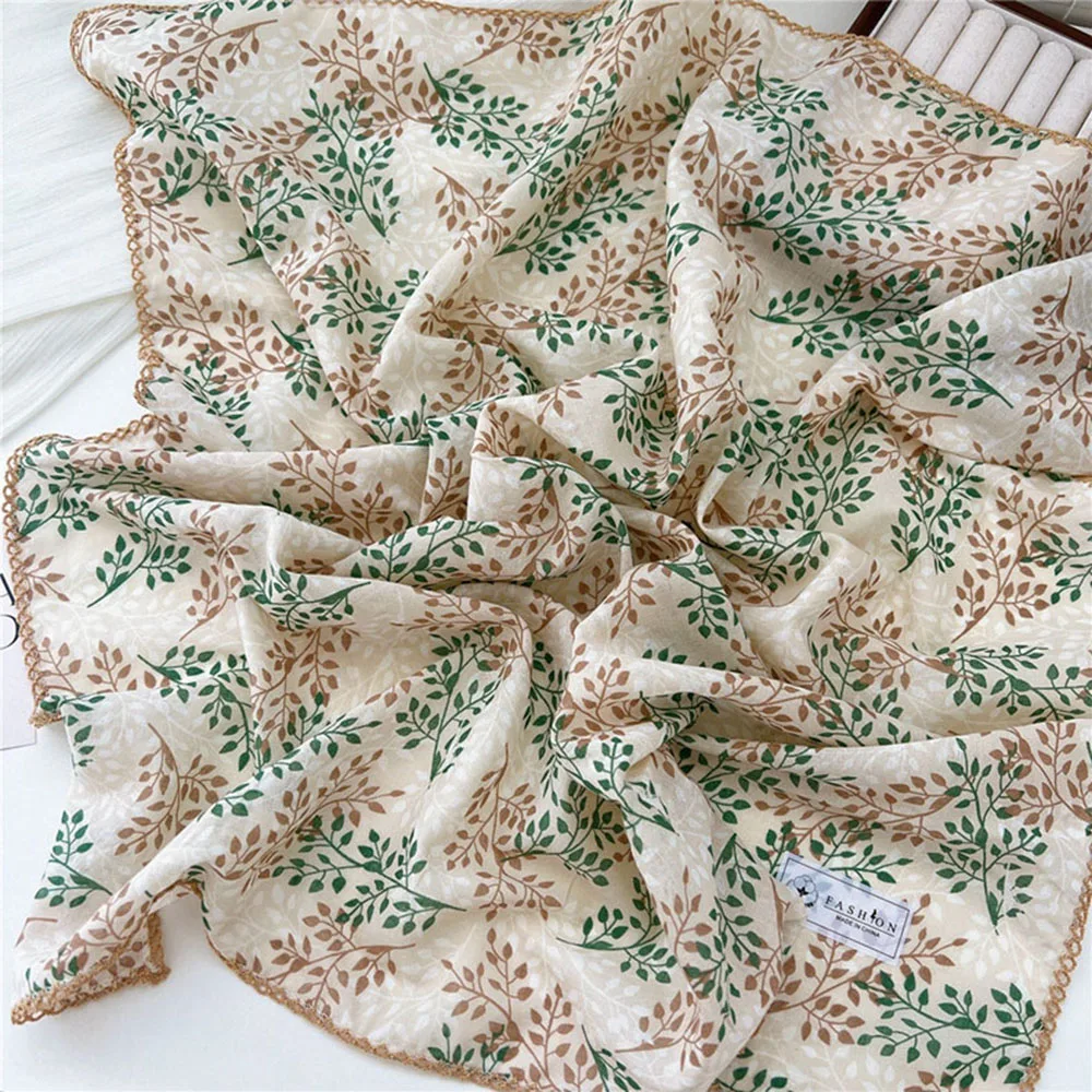 French Cotton Linen Square Hair Scarf Women Girls Spring Summer Korea Hair Band Sweet Scarf Kerchief Girl Headscarf Headdress