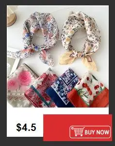 French Cotton Linen Square Hair Scarf Women Girls Spring Summer Korea Hair Band Sweet Scarf Kerchief Girl Headscarf Headdress