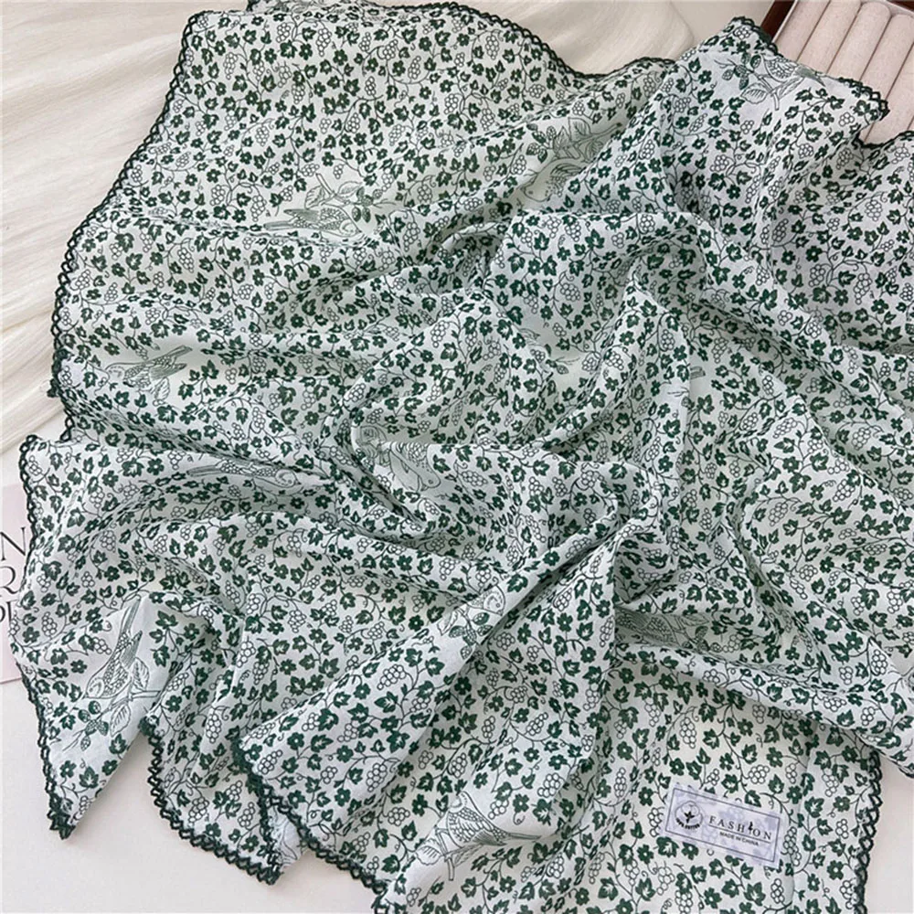 French Cotton Linen Square Hair Scarf Women Girls Spring Summer Korea Hair Band Sweet Scarf Kerchief Girl Headscarf Headdress