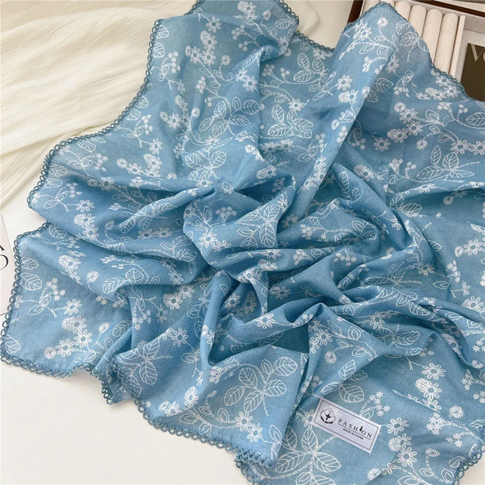 French Cotton Linen Square Hair Scarf Women Girls Spring Summer Korea Hair Band Sweet Scarf Kerchief Girl Headscarf Headdress