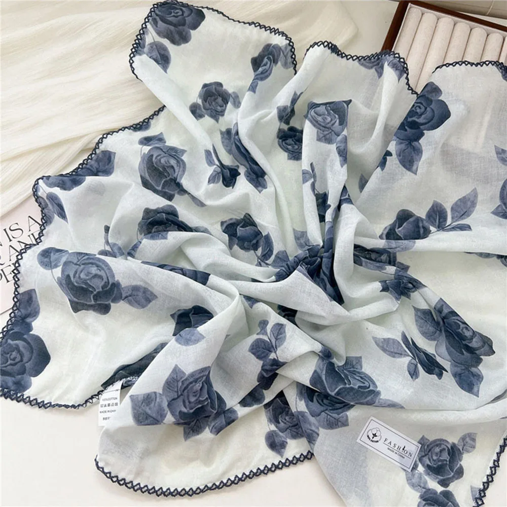French Cotton Linen Square Hair Scarf Women Girls Spring Summer Korea Hair Band Sweet Scarf Kerchief Girl Headscarf Headdress