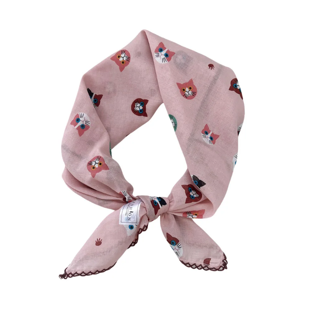 French Cotton Linen Square Hair Scarf Women Girls Spring Summer Korea Hair Band Sweet Scarf Kerchief Girl Headscarf Headdress