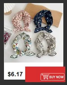 French Cotton Linen Square Hair Scarf Women Girls Spring Summer Korea Hair Band Sweet Scarf Kerchief Girl Headscarf Headdress