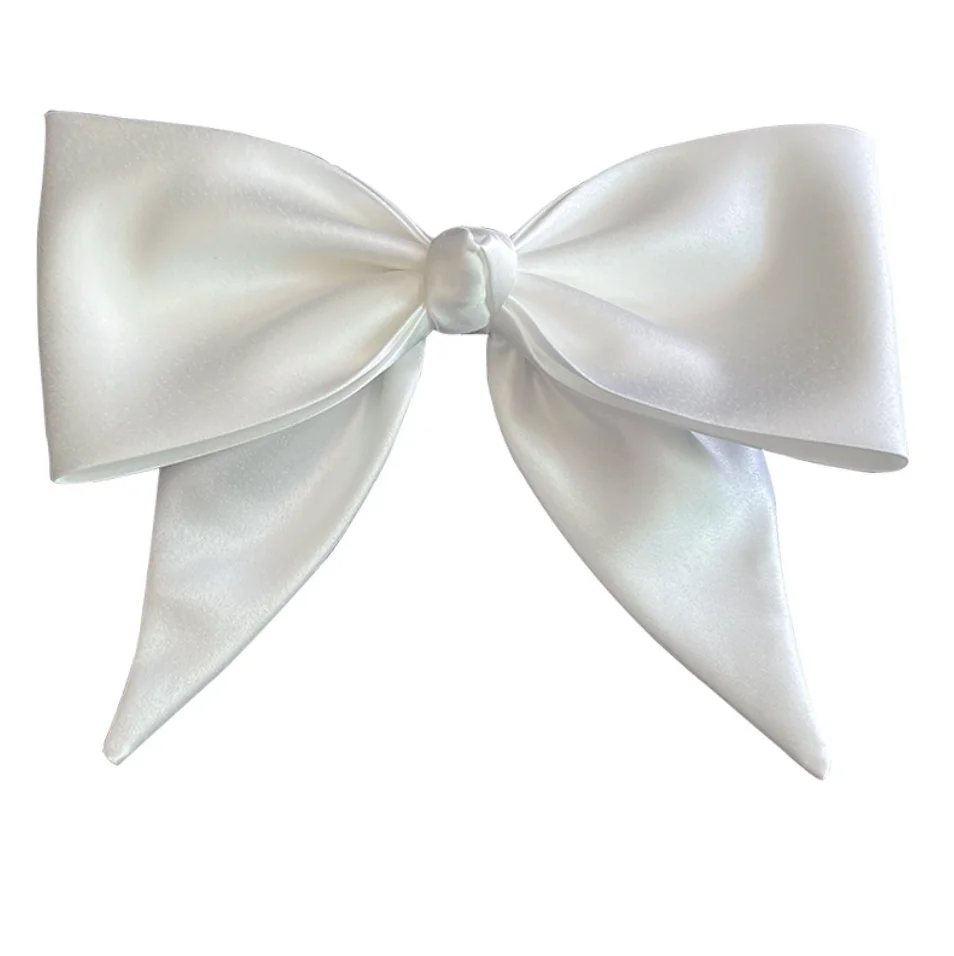 Satin Bowknot Hair Clips For Women Pearl Large Bow Barrettes Hairpins Hair Accessories Party Prom Wedding Hairclip Headdress