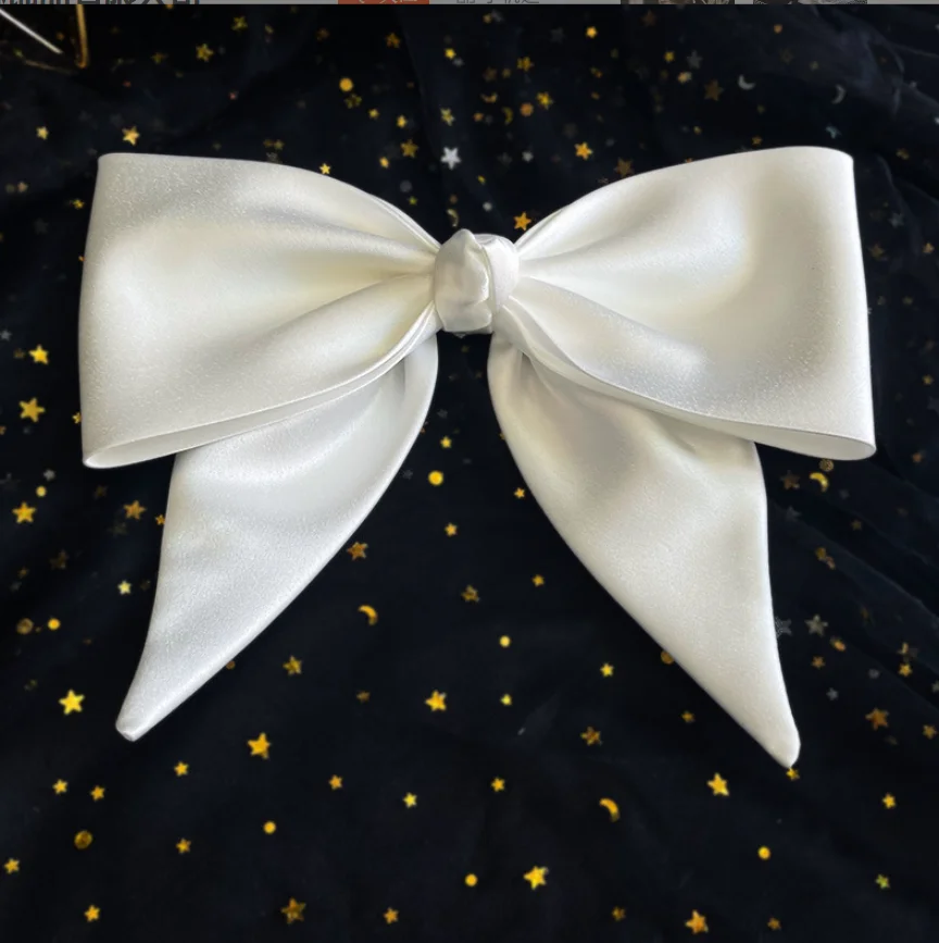 Satin Bowknot Hair Clips For Women Pearl Large Bow Barrettes Hairpins Hair Accessories Party Prom Wedding Hairclip Headdress