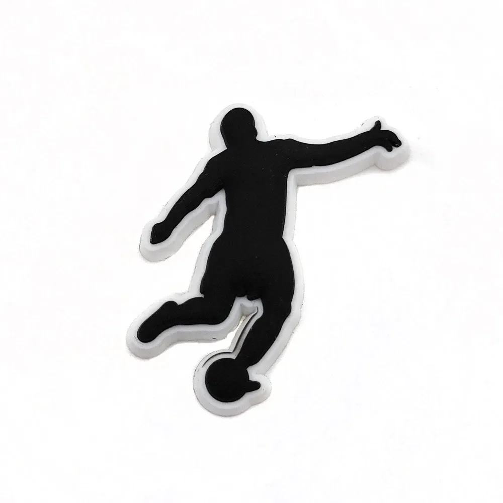 18PCS Soccer Sports Theme Hole Shoes Charms Packs Decoration Set Boys Men Football Style Buckle Slipper Sandals Shoe Accessories