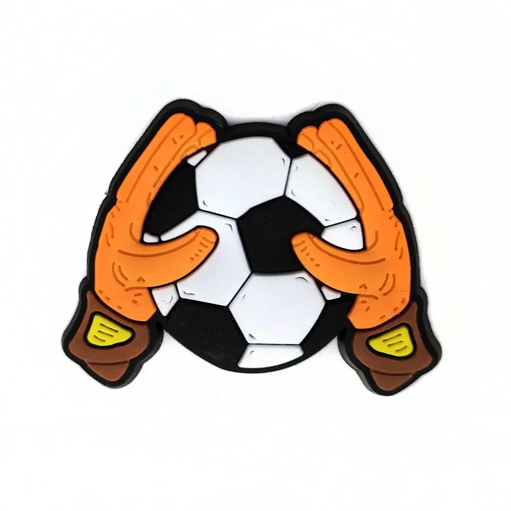 18PCS Soccer Sports Theme Hole Shoes Charms Packs Decoration Set Boys Men Football Style Buckle Slipper Sandals Shoe Accessories