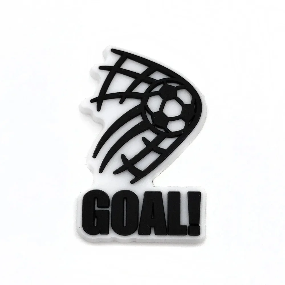 18PCS Soccer Sports Theme Hole Shoes Charms Packs Decoration Set Boys Men Football Style Buckle Slipper Sandals Shoe Accessories