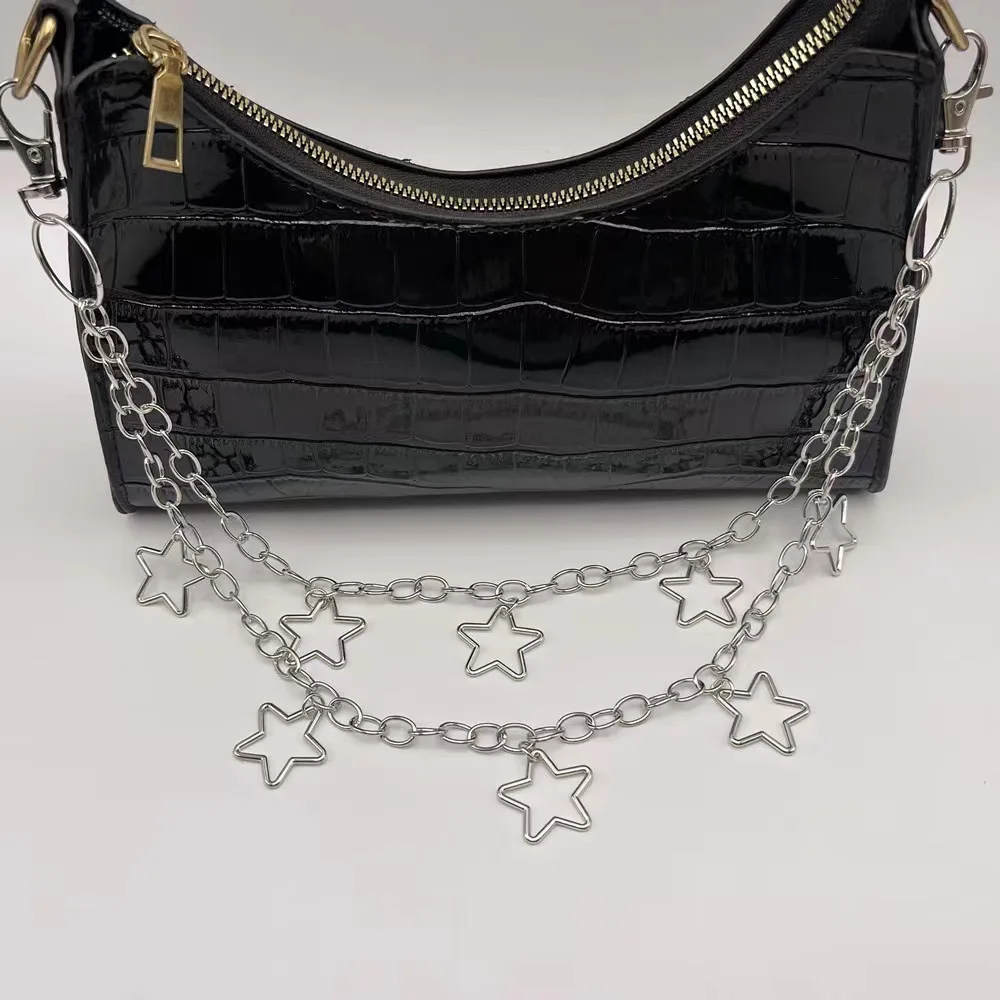 1pc Star Double Layer Waist Chain Mens Decorative Pant Chain Jeans Trouser Chains Hip Hop Rock Chain Punk Retro Belt Chain