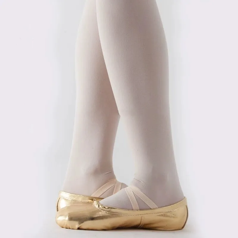 Girls Ballet Shoes Gold Silver Soft Sole Ballet Dance Slippers Children Practise Ballerina Shoes Woman Gymnastics