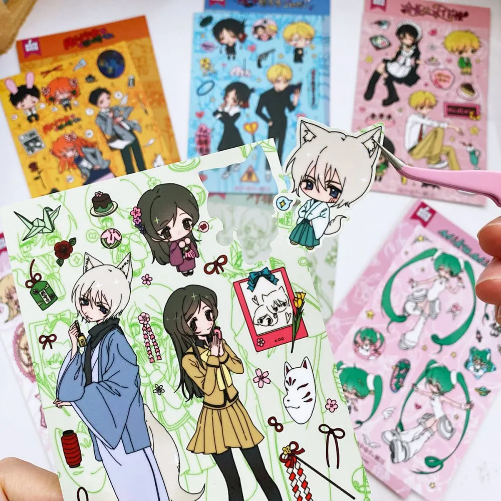 1Pc SCRAPBOOK Decorative Character STICKER Japanese Style Girl Sticker Decals For Journaling Scrapbooking Diy Arts Crafts Album