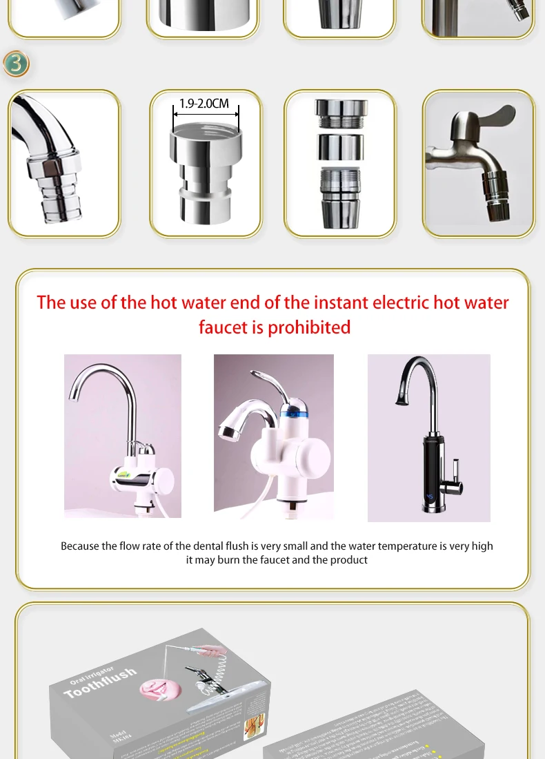 New Water Dental Flosser Faucet Oral Irrigator Floss Dental Irrigator Dental Pick Oral Irrigation Teeth Cleaning Machine