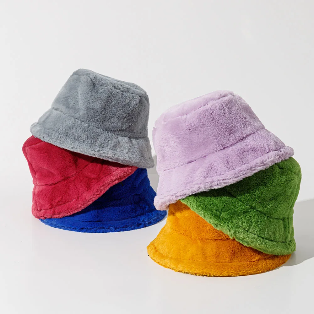 2024 NEW Funny Fashion Autumn Winter Leopard Fur Bucket Hat Sheep Ear Ball Plush Fisherman Hat Soft Warm Thick Basin Bucket Hats