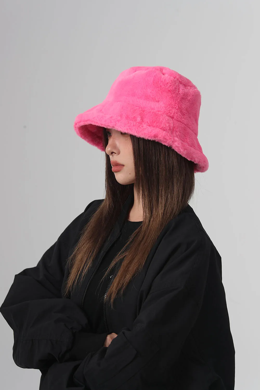 2024 NEW Funny Fashion Autumn Winter Leopard Fur Bucket Hat Sheep Ear Ball Plush Fisherman Hat Soft Warm Thick Basin Bucket Hats