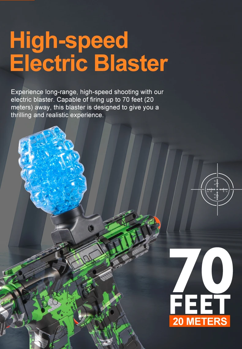 M416 Electric Ball Blaster Toy Gun - High-Speed, Metallic Finish, Rechargeable - Outdoor Game Party Gift(Bullets Excluded)