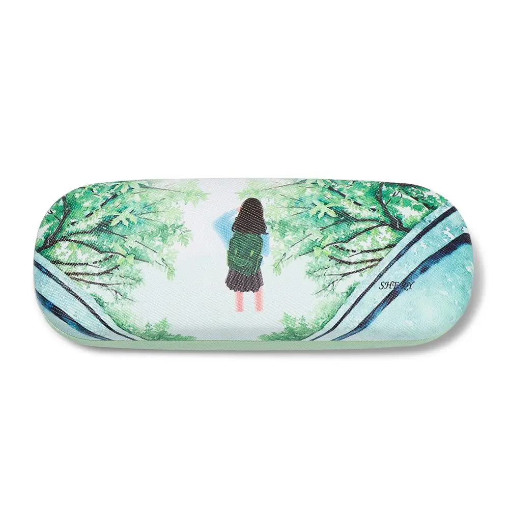 Fashionable Portable Glasses Case Small Fresh Leather Compression Storage Box Portable Mini Travel Holder Glasses Storage Case