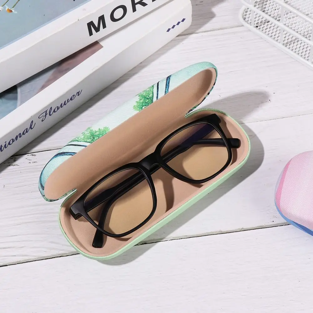 Fashionable Portable Glasses Case Small Fresh Leather Compression Storage Box Portable Mini Travel Holder Glasses Storage Case