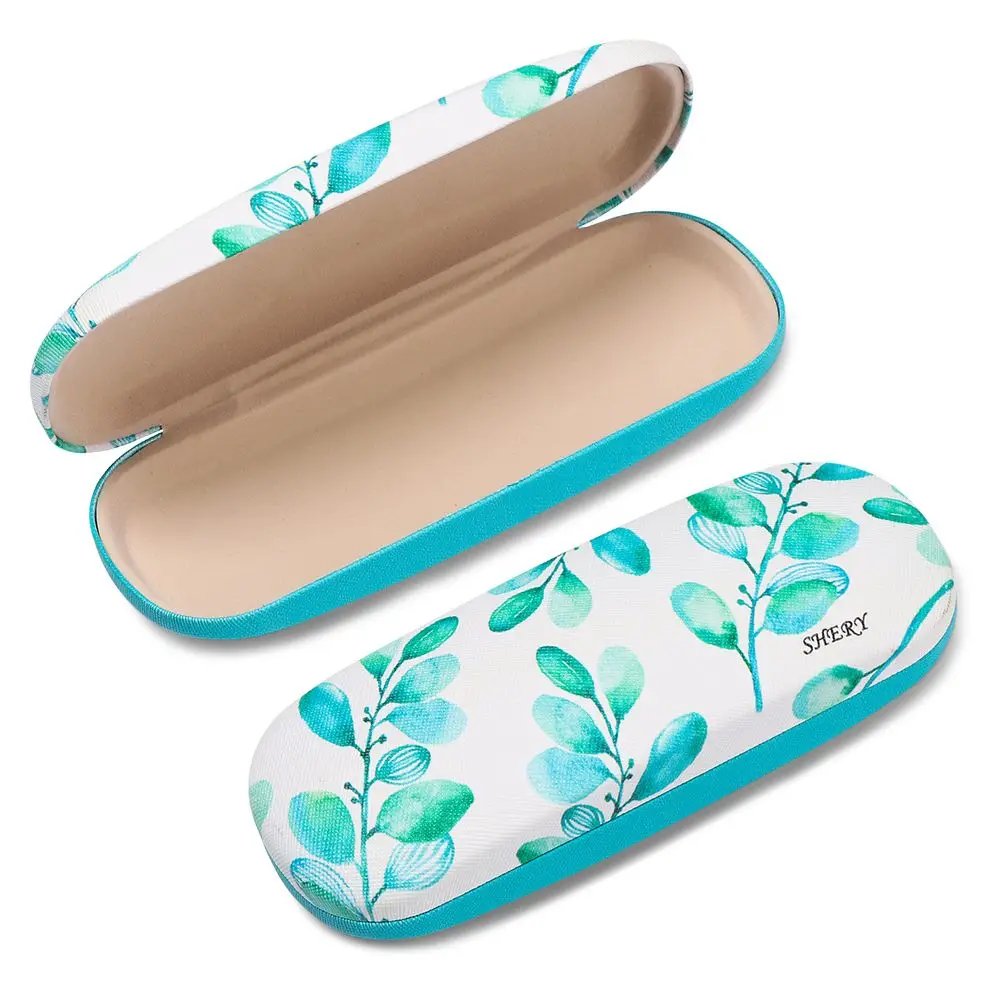 Fashionable Portable Glasses Case Small Fresh Leather Compression Storage Box Portable Mini Travel Holder Glasses Storage Case