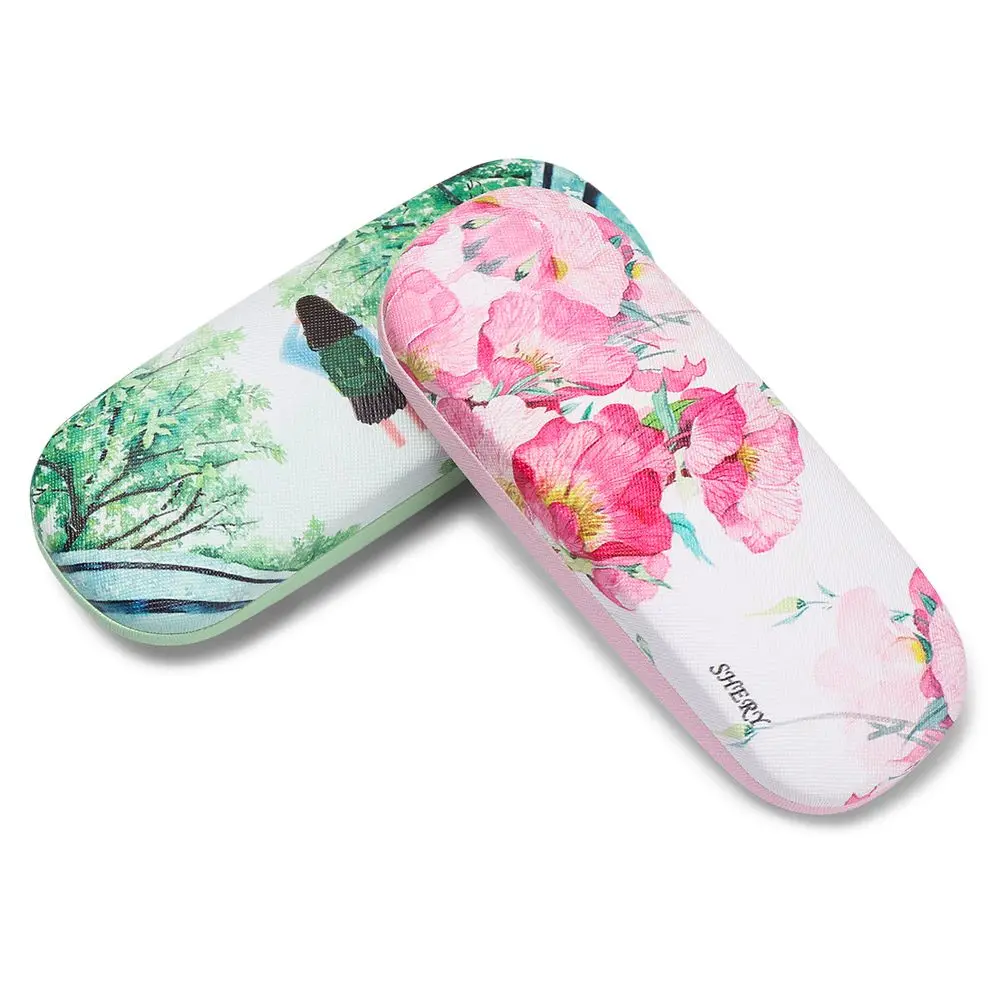 Fashionable Portable Glasses Case Small Fresh Leather Compression Storage Box Portable Mini Travel Holder Glasses Storage Case