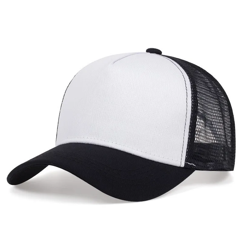 Custom Logo 5 Panel Baseball Cap For Women Men Cotton Embroidery Print Text Trucker Dad Hat Summer Outdoor Casual Mesh Hats