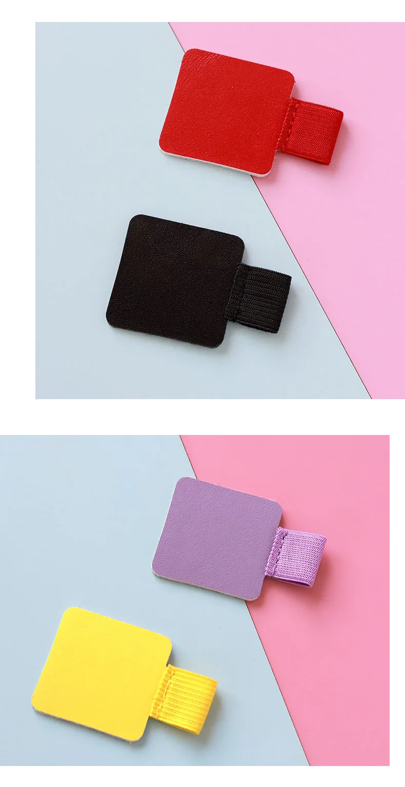 Adhesive Pen Clip Protective Case PU Leather Notebook Elastic Loop Cover for Diary Planner Clip for Apple iPhone Pencil Holder