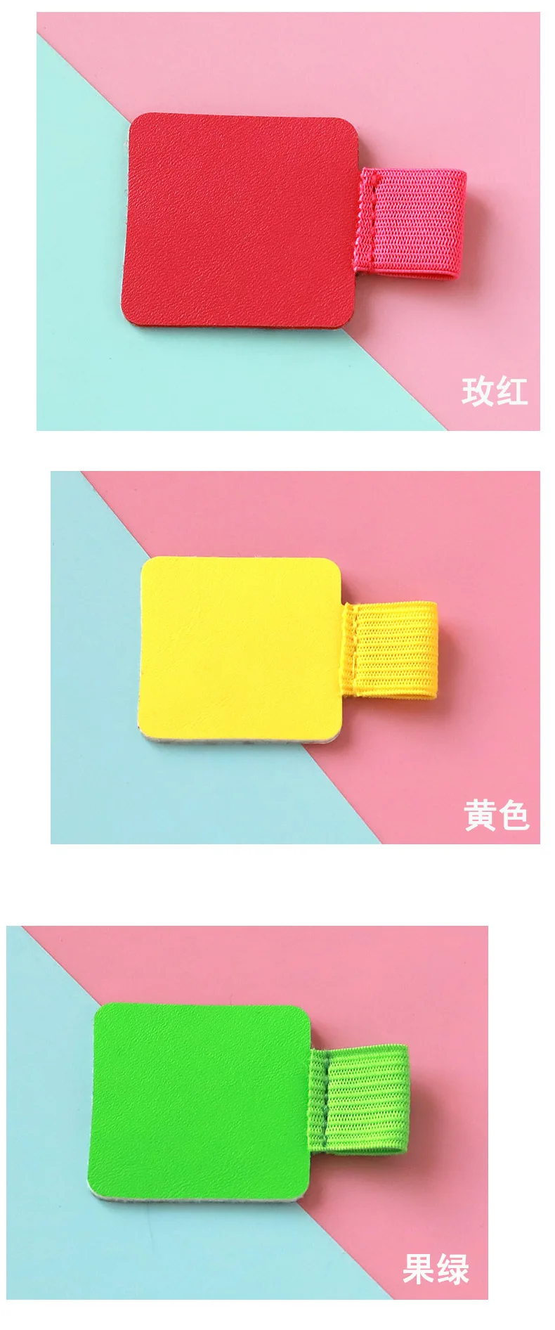Adhesive Pen Clip Protective Case PU Leather Notebook Elastic Loop Cover for Diary Planner Clip for Apple iPhone Pencil Holder