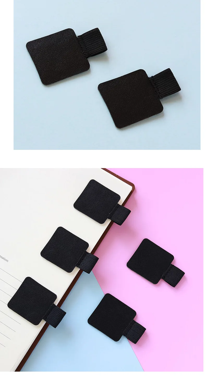 Adhesive Pen Clip Protective Case PU Leather Notebook Elastic Loop Cover for Diary Planner Clip for Apple iPhone Pencil Holder