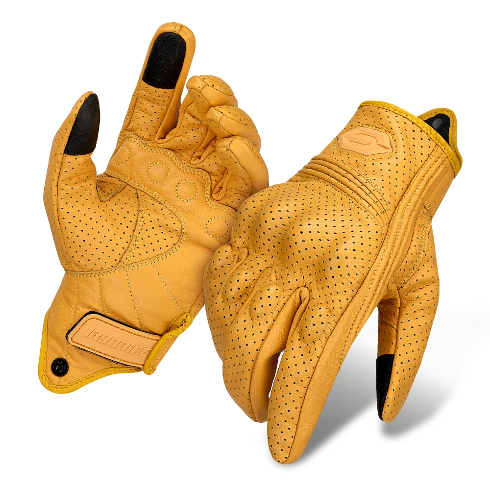 Motorcycle Leather Gloves Retro Motorcyclist Gloves Men Women Vintage Moto Motocross Gloves Motorcycle Accessories