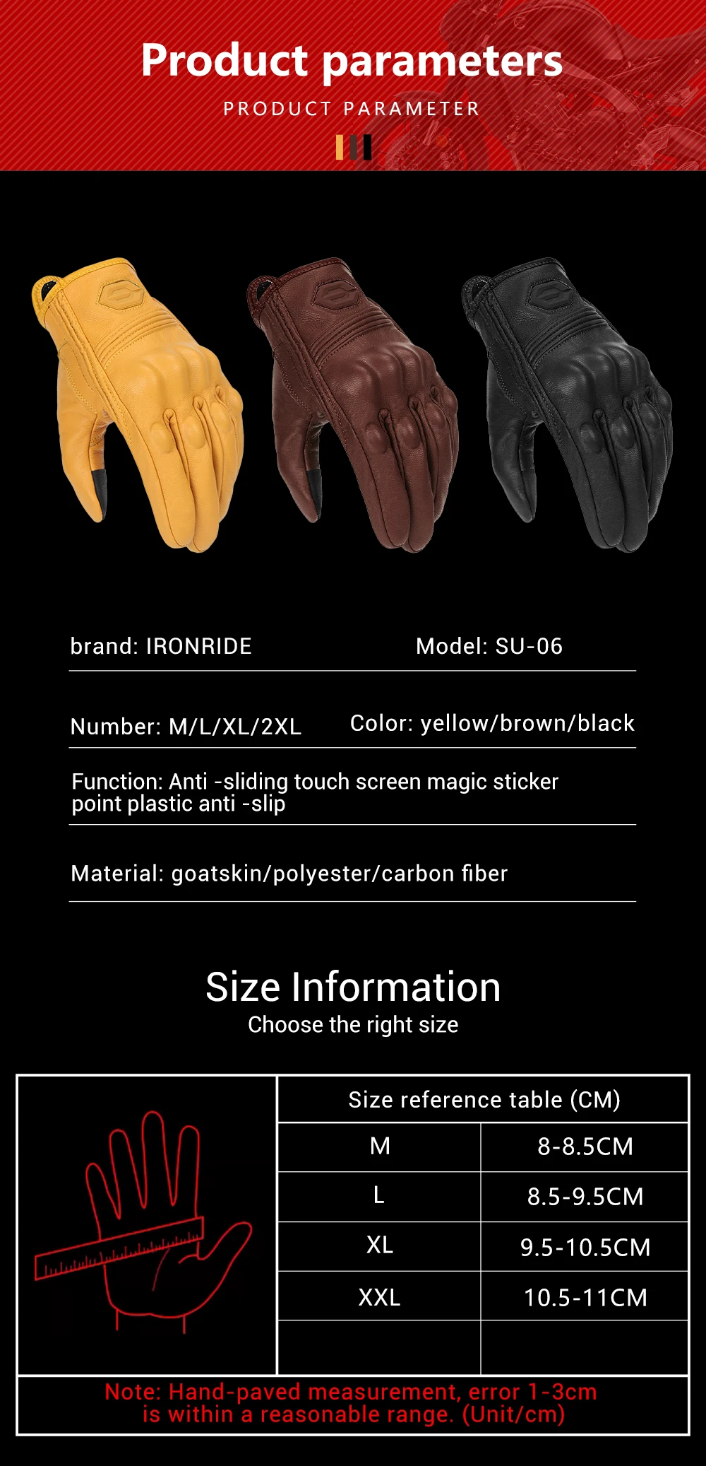 Motorcycle Leather Gloves Retro Motorcyclist Gloves Men Women Vintage Moto Motocross Gloves Motorcycle Accessories