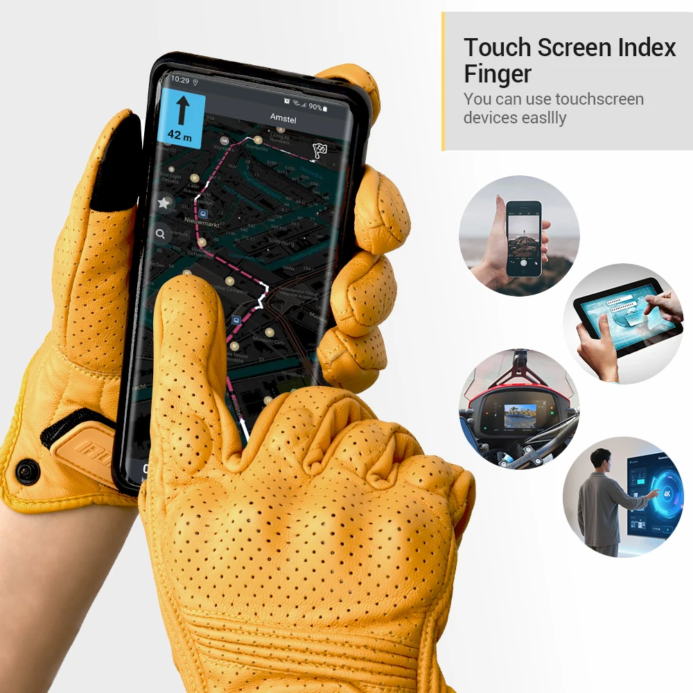 Motorcycle Leather Gloves Retro Motorcyclist Gloves Men Women Vintage Moto Motocross Gloves Motorcycle Accessories