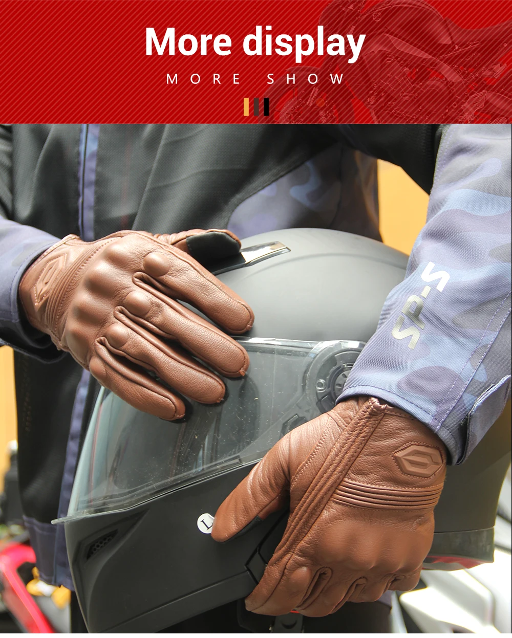 Motorcycle Leather Gloves Retro Motorcyclist Gloves Men Women Vintage Moto Motocross Gloves Motorcycle Accessories