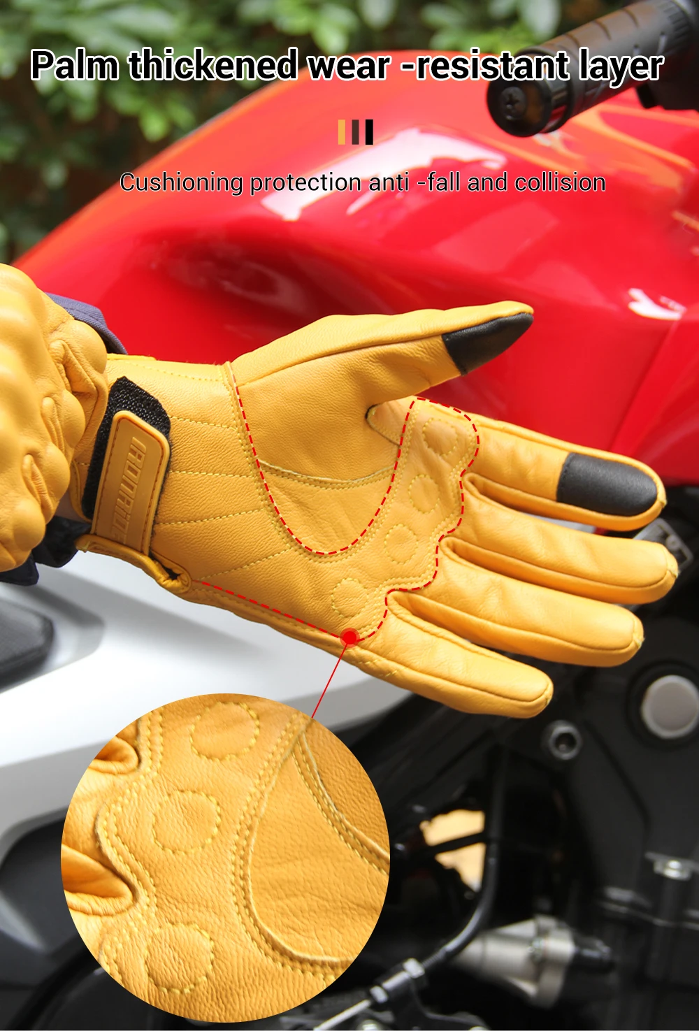 Motorcycle Leather Gloves Retro Motorcyclist Gloves Men Women Vintage Moto Motocross Gloves Motorcycle Accessories
