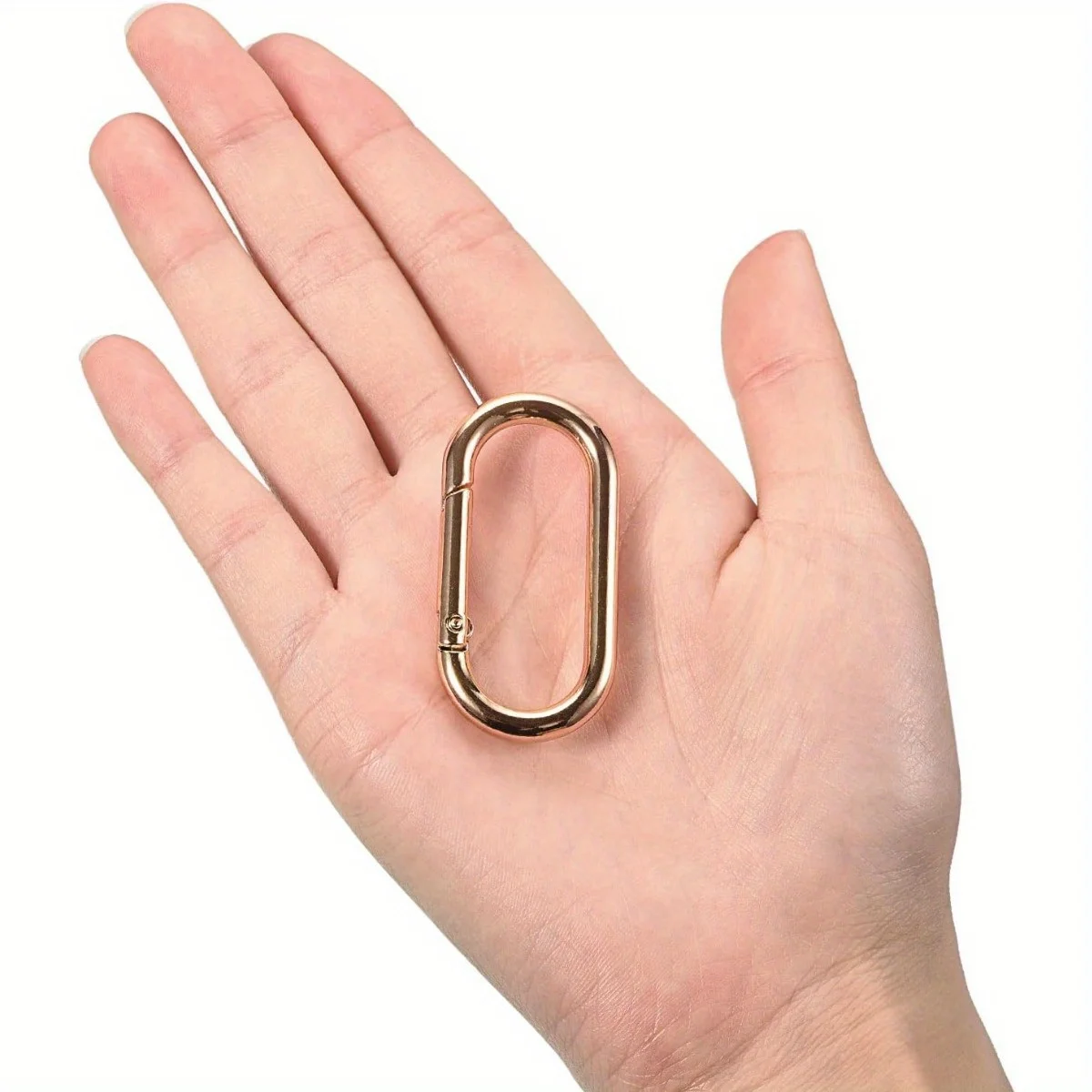 5pcs Metal Oval O Ring Spring Clasp Openable Round Carabiner Keychain Clips Hook Dog Chain DIY Jewelry Buckle