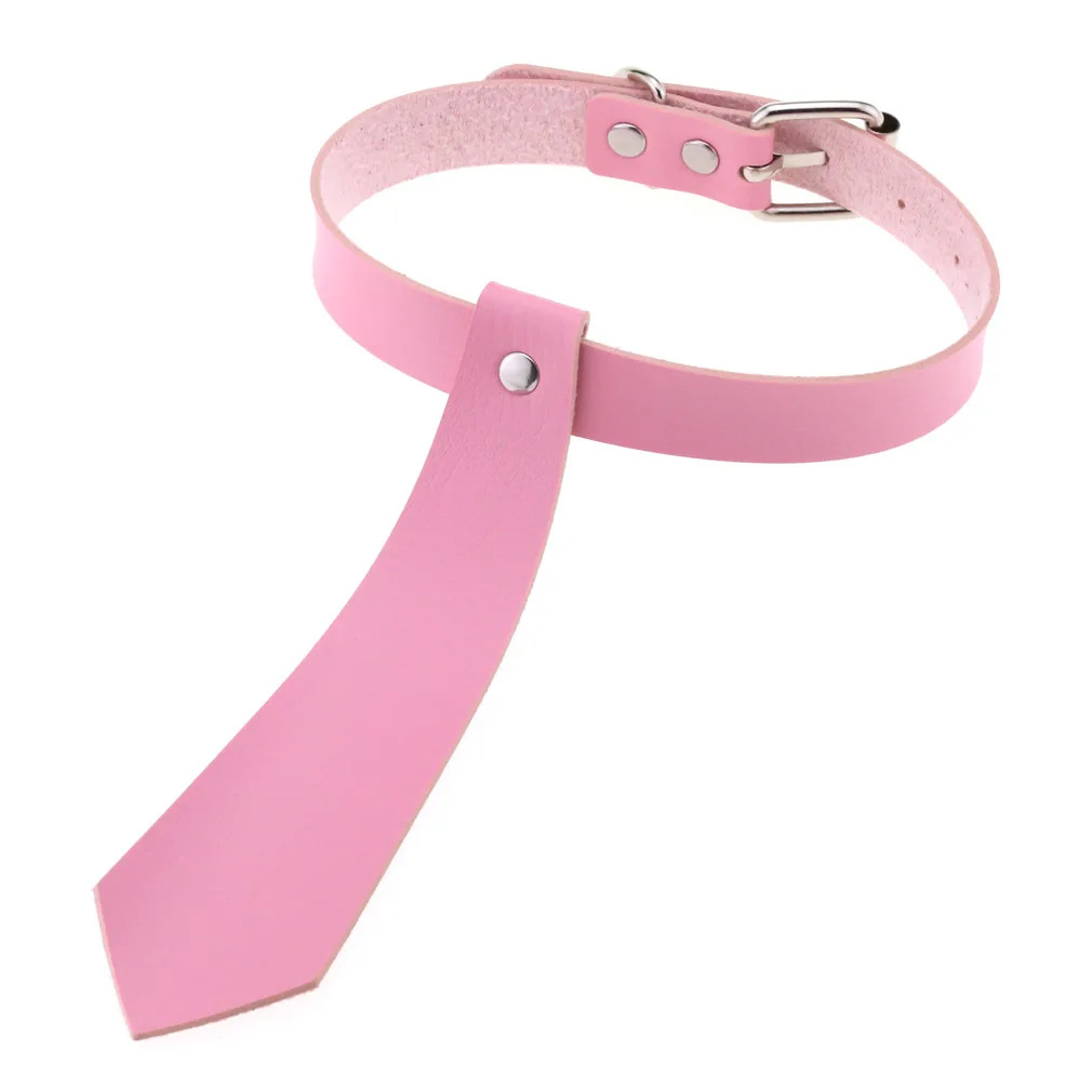 DIEZI Trendy Punk Pink Lace Leather Choker Necklace For Women Men Torques Harajuku Gothic Cirle Heart Pendant Necklace Jewelry