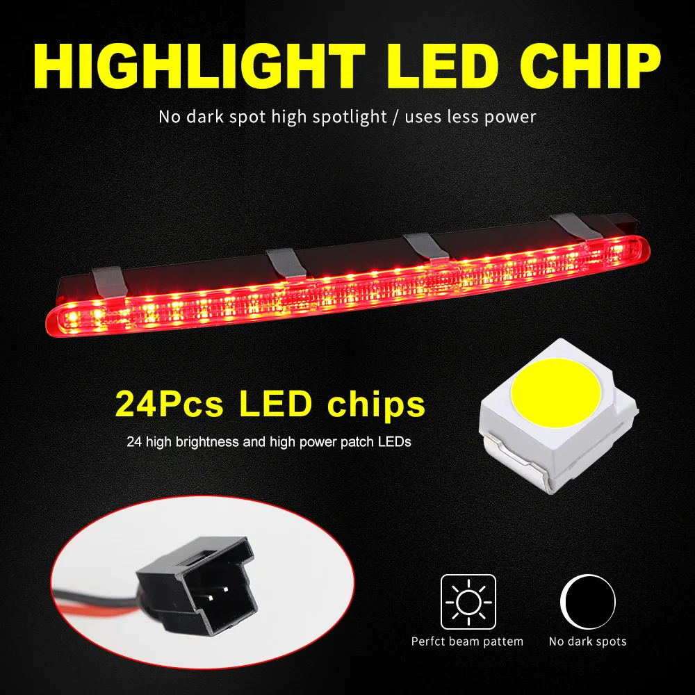 Car Rear Stop Tail Lamp Third Brake Light 2038201456 Fit for Mercedes Benz W203 2000-2007 Rear Trunk Replacement Red LED Light