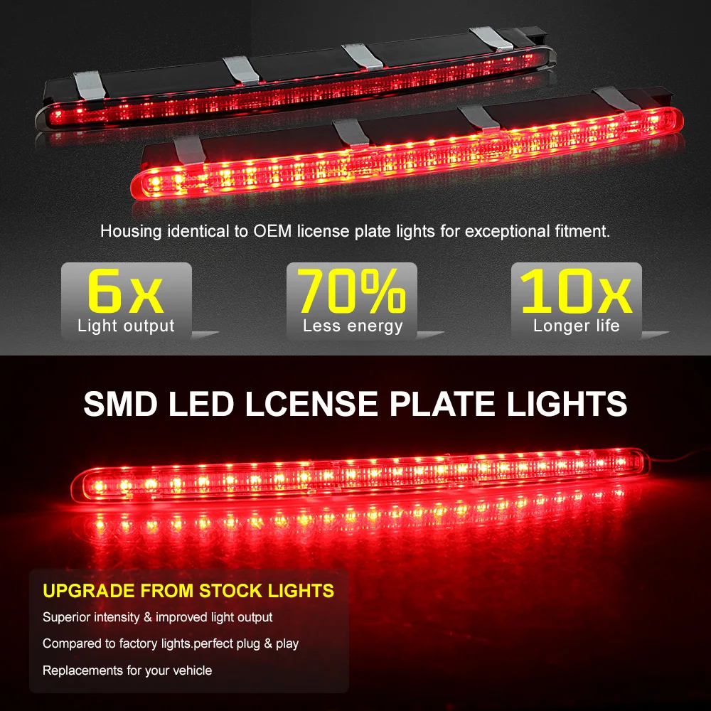 Car Rear Stop Tail Lamp Third Brake Light 2038201456 Fit for Mercedes Benz W203 2000-2007 Rear Trunk Replacement Red LED Light