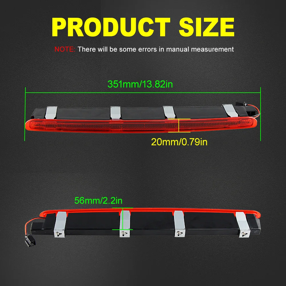 Car Rear Stop Tail Lamp Third Brake Light 2038201456 Fit for Mercedes Benz W203 2000-2007 Rear Trunk Replacement Red LED Light