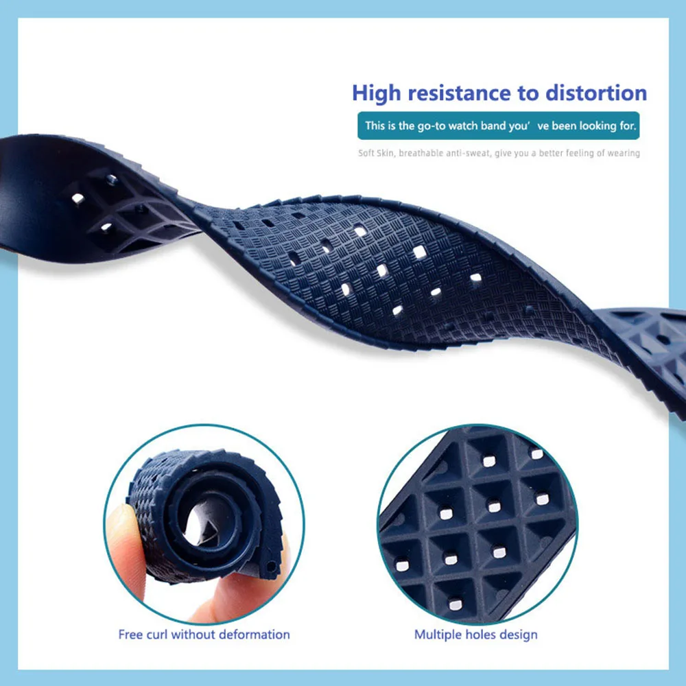 Tropical Silicone Watch Band Quick Release Watch Band 18mm 20mm 22mm Rubber Tropic Smart Watch Strap Waterpfroof Muti-Color