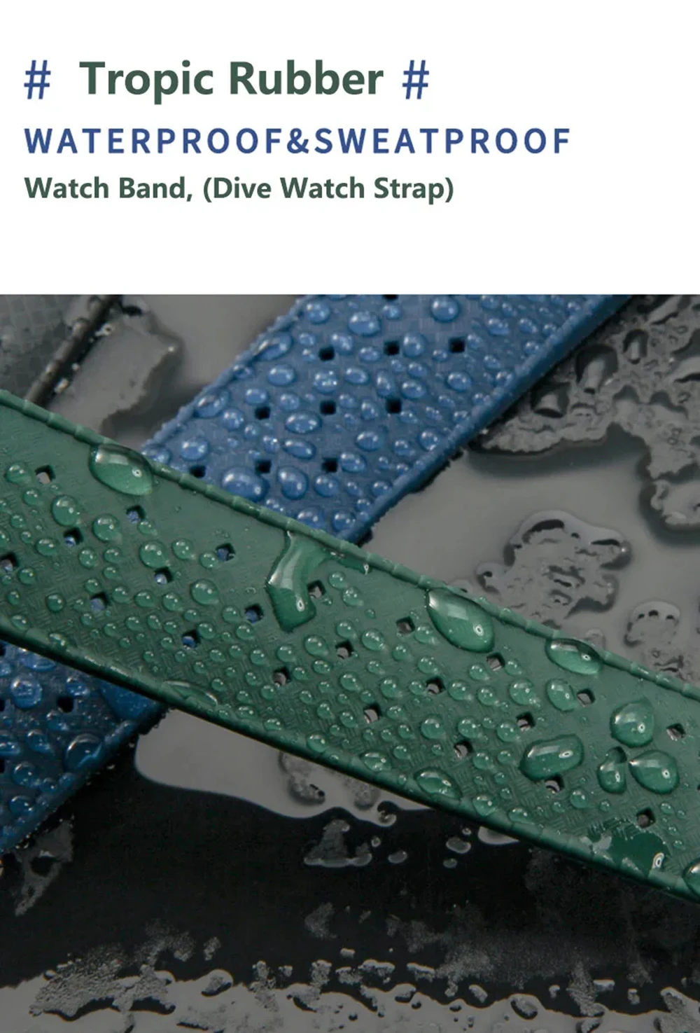 Tropical Silicone Watch Band Quick Release Watch Band 18mm 20mm 22mm Rubber Tropic Smart Watch Strap Waterpfroof Muti-Color