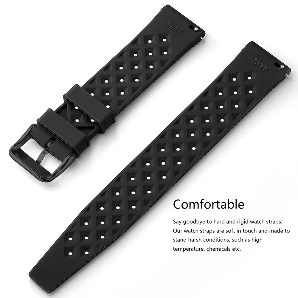 Tropical Silicone Watch Band Quick Release Watch Band 18mm 20mm 22mm Rubber Tropic Smart Watch Strap Waterpfroof Muti-Color
