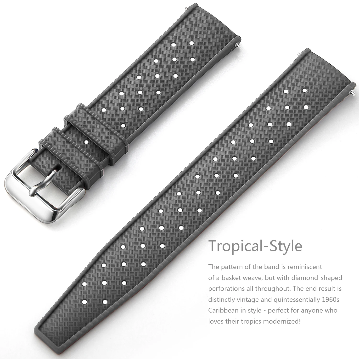 Tropical Silicone Watch Band Quick Release Watch Band 18mm 20mm 22mm Rubber Tropic Smart Watch Strap Waterpfroof Muti-Color