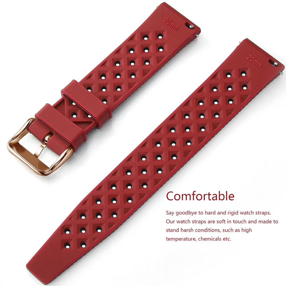 Tropical Silicone Watch Band Quick Release Watch Band 18mm 20mm 22mm Rubber Tropic Smart Watch Strap Waterpfroof Muti-Color