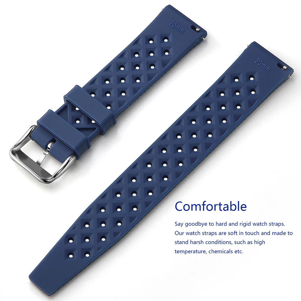 Tropical Silicone Watch Band Quick Release Watch Band 18mm 20mm 22mm Rubber Tropic Smart Watch Strap Waterpfroof Muti-Color