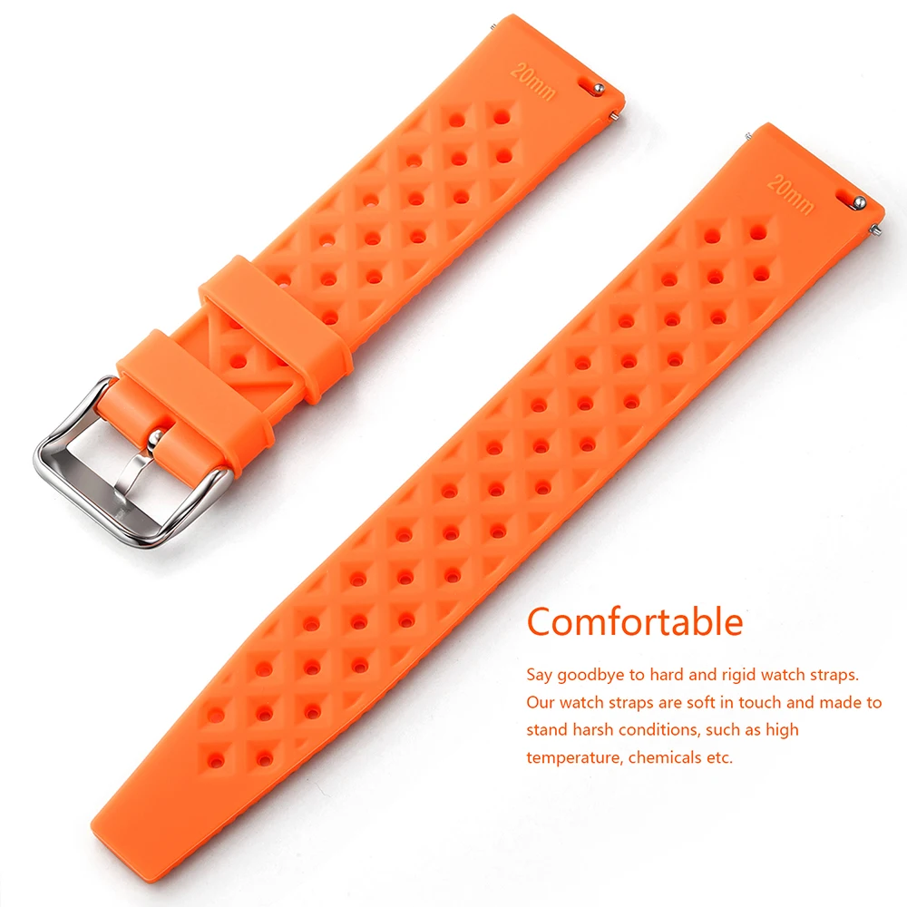 Tropical Silicone Watch Band Quick Release Watch Band 18mm 20mm 22mm Rubber Tropic Smart Watch Strap Waterpfroof Muti-Color