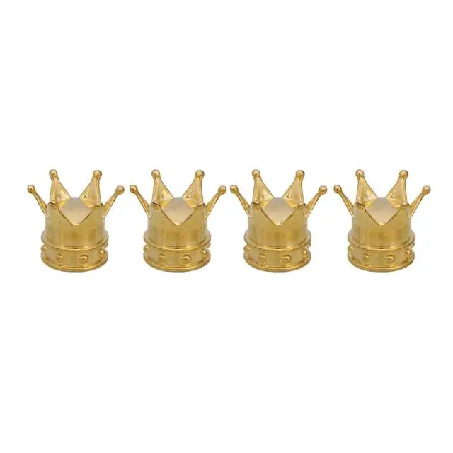 2/4pcs/lot Bicycle Tire Valve Caps Universal Dustproof Gold Crown Tyre Wheel Stem Air Valve Caps Tire Valve Auto Truck Bike HOT
